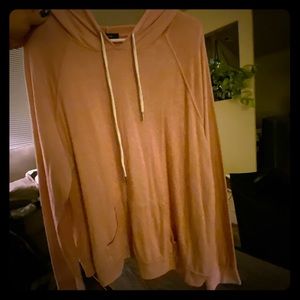 Pink lightweight hoodie.